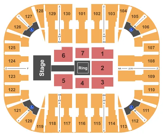 seating chart for EagleBank Arena - WWE - eventticketscenter.com