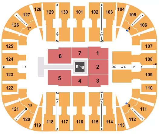 seating chart for EagleBank Arena - WWE - eventticketscenter.com