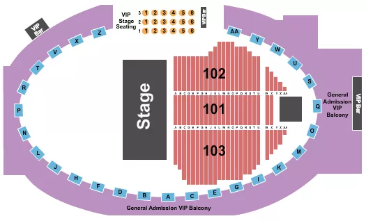 seating chart for Eagles Ballroom - Endstage Reserved - eventticketscenter.com