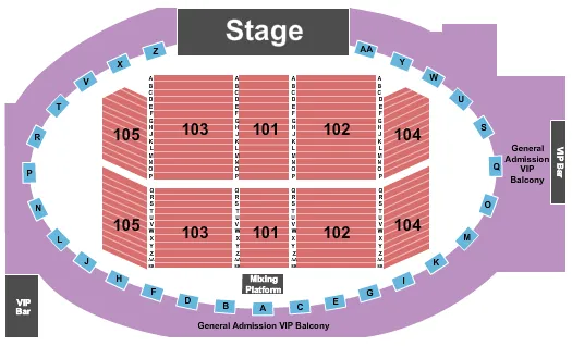 seating chart for Eagles Ballroom - Gary Allen - eventticketscenter.com