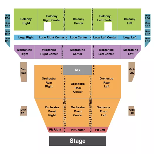 seating chart for Eastman Theatre - End Stage - eventticketscenter.com