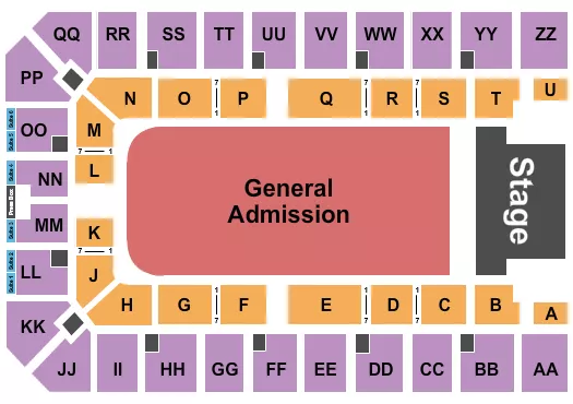 seating chart for Ector County Coliseum - Endstage GA Floor - eventticketscenter.com