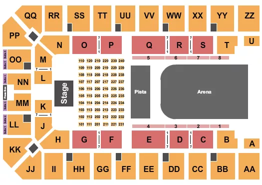 seating chart for Ector County Coliseum - Festival Ranchero - eventticketscenter.com