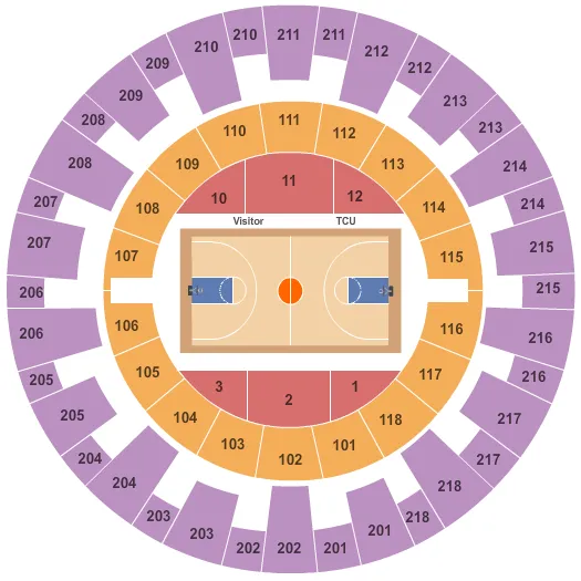 seating chart for Ed & Rae Schollmaier Arena - Basketball - eventticketscenter.com