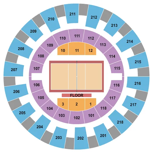 seating chart for Ed & Rae Schollmaier Arena - Volleyball - eventticketscenter.com