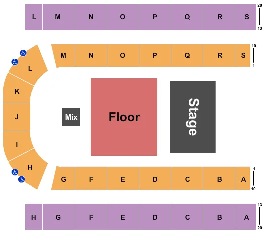 seating chart for Edmonton EXPO - Endstage Floor 2 - eventticketscenter.com
