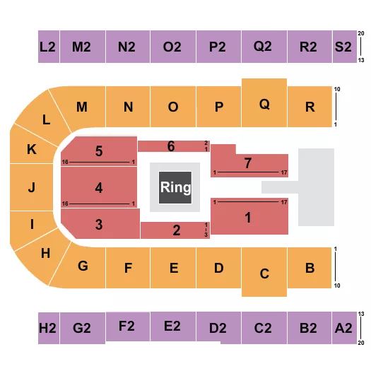 seating chart for Edmonton EXPO - Wrestling - TNA - eventticketscenter.com