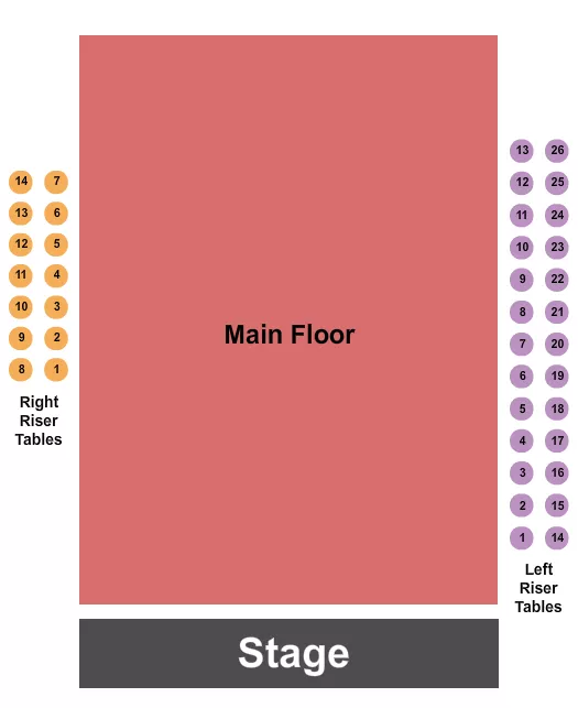 seating chart for Egyptian Room At Old National Centre - Tables & Risers - eventticketscenter.com