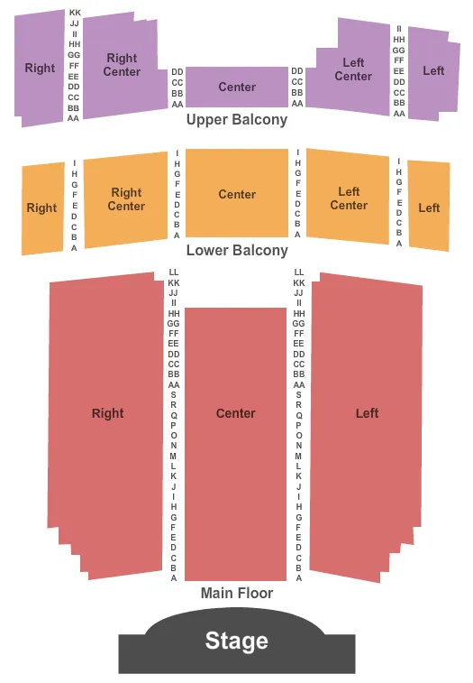 seating chart for Egyptian Theatre - DeKalb - End Stage - eventticketscenter.com
