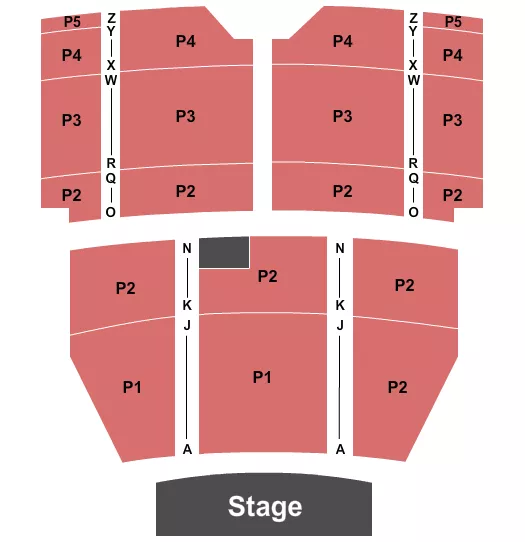 seating chart for Egyptian Theatre - Boise - Endstage P1-P5 - eventticketscenter.com