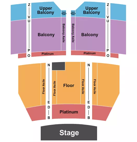 seating chart for Egyptian Theatre - Boise - Floor/Balc/Platinum/Aisles - eventticketscenter.com