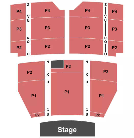 seating chart for Egyptian Theatre - Boise - P1-P4 - eventticketscenter.com