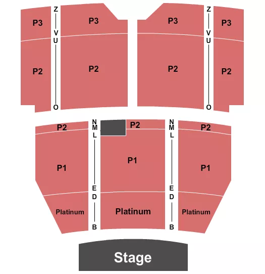 seating chart for Egyptian Theatre - Boise - Platinum & P1-3 - eventticketscenter.com