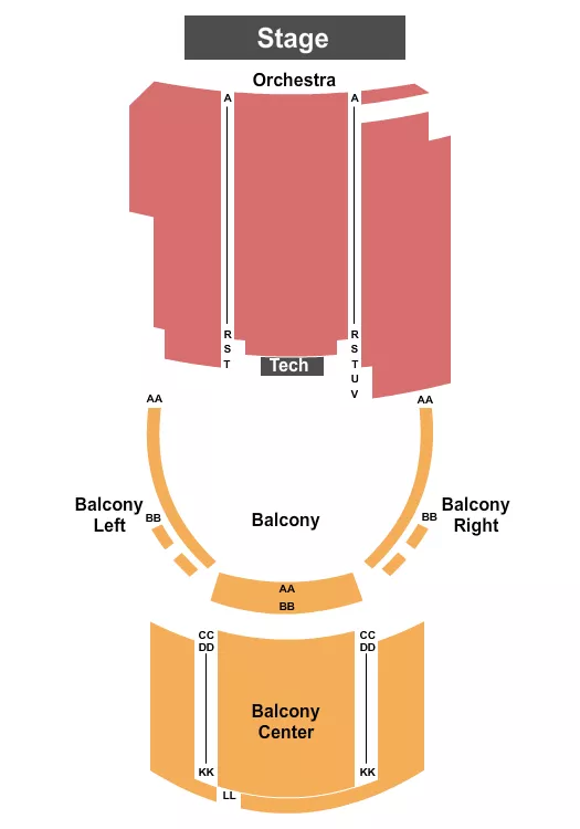 seating chart for Eichelberger Performing Arts Center - End Stage 2 - eventticketscenter.com