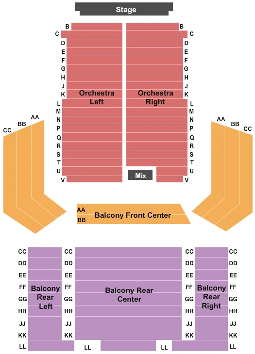 seating chart for Eichelberger Performing Arts Center - End Stage - eventticketscenter.com