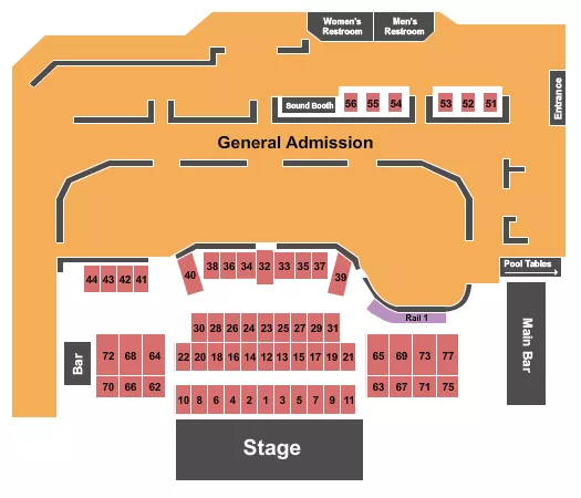 seating chart for Eight Seconds Saloon - Reserved Tables & GA - eventticketscenter.com