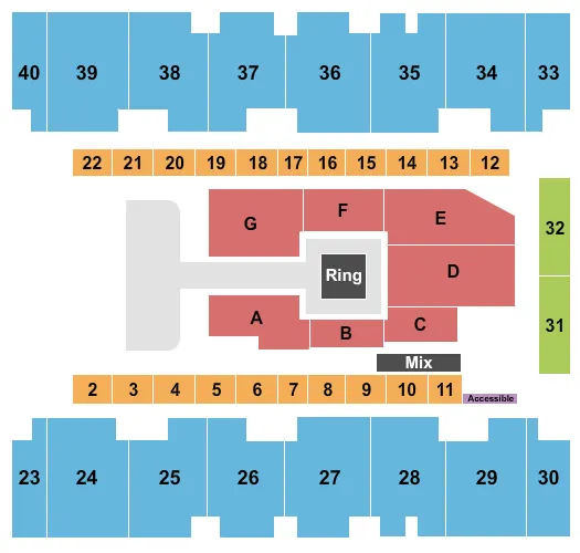 seating chart for El Paso County Coliseum - AEW - eventticketscenter.com