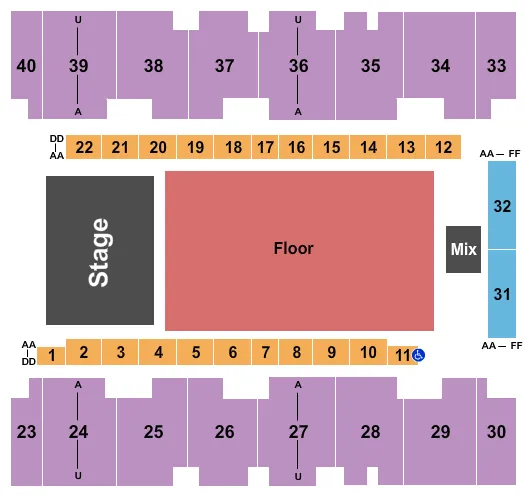 seating chart for El Paso County Coliseum - Endstage 2 - eventticketscenter.com