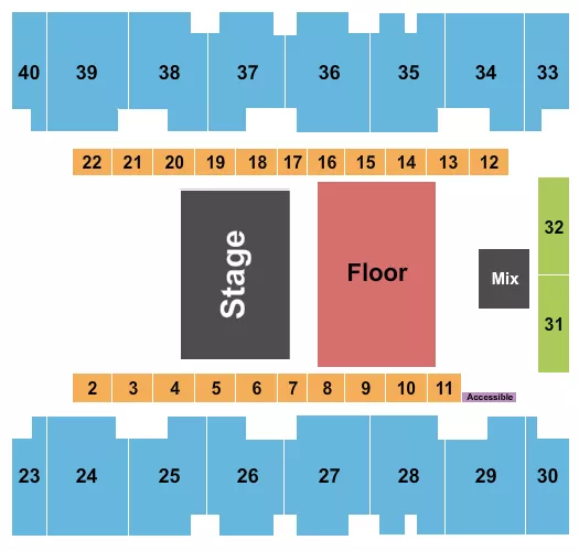 seating chart for El Paso County Coliseum - Endstage Floor 20 - eventticketscenter.com