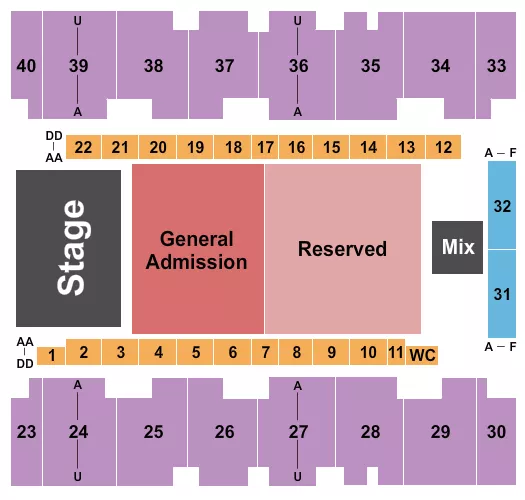 seating chart for El Paso County Coliseum - Endstage GA/Reserved - eventticketscenter.com