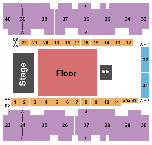 seating chart for El Paso County Coliseum - Endstage RSV Flr - eventticketscenter.com