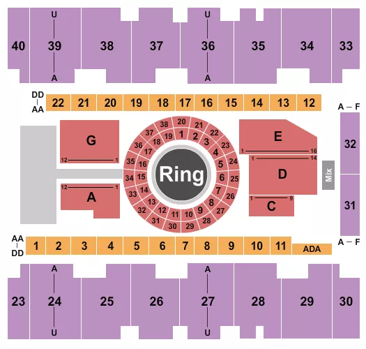 seating chart for El Paso County Coliseum - MMA 2 - eventticketscenter.com