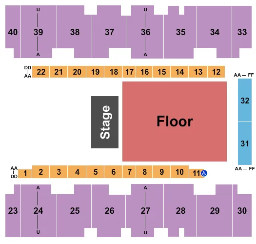 seating chart for El Paso County Coliseum - Reserved Floor - eventticketscenter.com