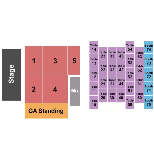 seating chart for Elevation 27 - End Stage Tables - eventticketscenter.com