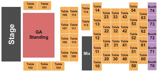 seating chart for Elevation 27 - GA & Tables 4 - eventticketscenter.com