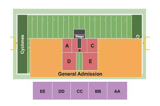 seating chart for Elizabethton High School Citizens Bank Stadium - Concert w/ Catwalk - eventticketscenter.com