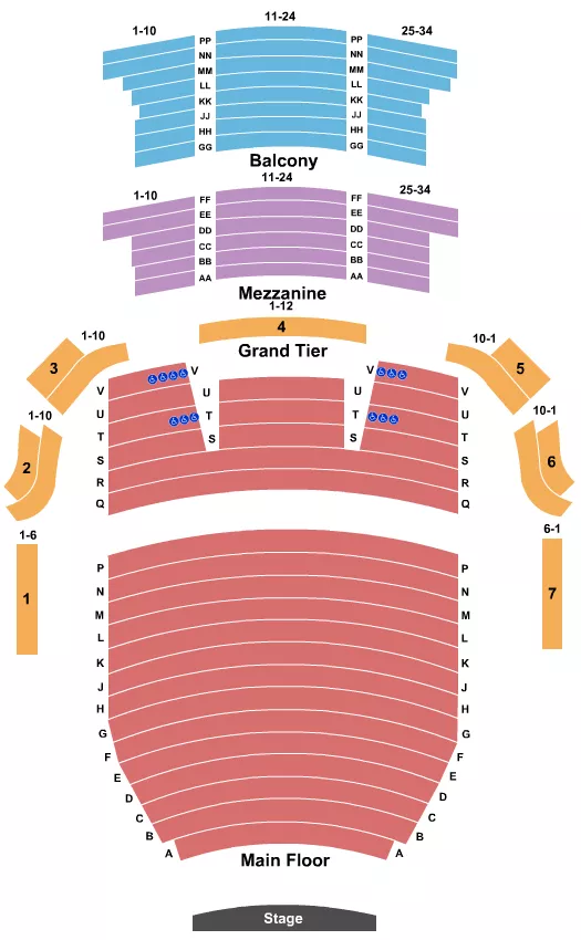 seating chart for Ellen Eccles Theatre - End Stage No Pit - eventticketscenter.com