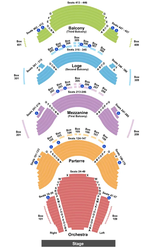 seating chart for Ellie Caulkins Opera House - End Stage - eventticketscenter.com