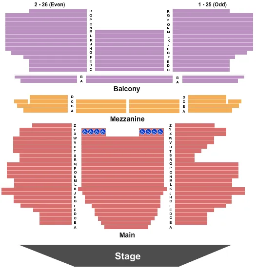 seating chart for Elsinore Theatre - End Stage - eventticketscenter.com