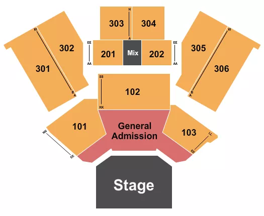seating chart for Emerald Queen Casino - Endstage GA - eventticketscenter.com