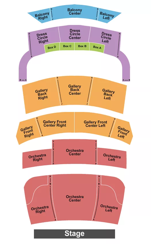 seating chart for Emery Theater - Endstage - eventticketscenter.com