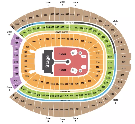 seating chart for Empower Field At Mile High - Coldplay - eventticketscenter.com