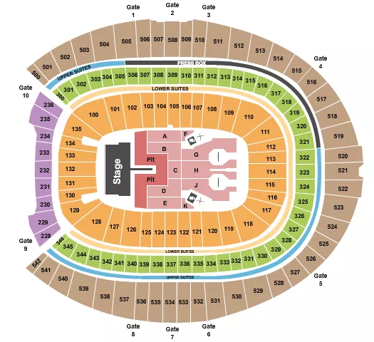 seating chart for Empower Field At Mile High - Foo Fighters - eventticketscenter.com
