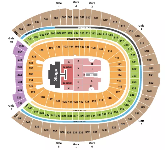 seating chart for Empower Field At Mile High - Kenny Chesney 2024 - eventticketscenter.com