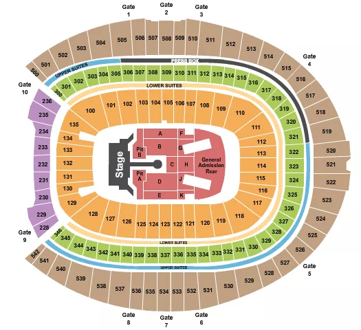 seating chart for Empower Field At Mile High - Rolling Stones 2 - eventticketscenter.com