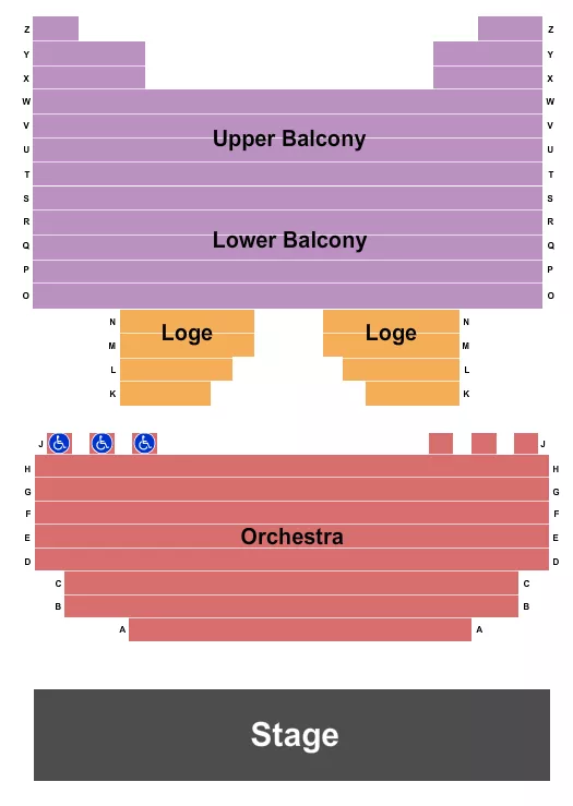 seating chart for Empress Theatre - End Stage - eventticketscenter.com