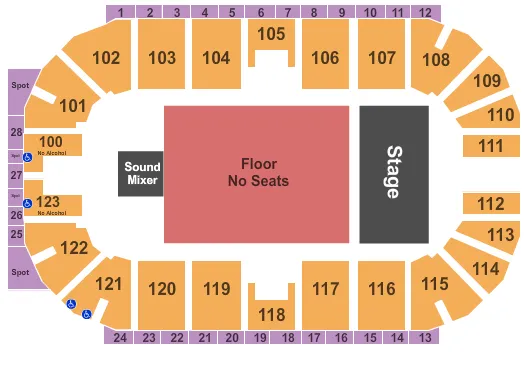 seating chart for Ovintiv Events Centre - Endstage GA Flr - eventticketscenter.com