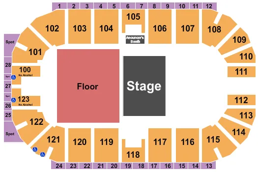 seating chart for Ovintiv Events Centre - Steve-O - eventticketscenter.com