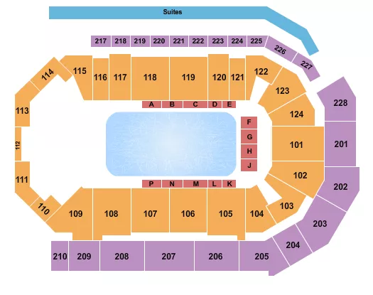 seating chart for Enmarket Arena - Disney On Ice - eventticketscenter.com