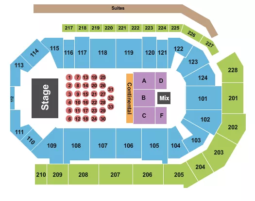 seating chart for Enmarket Arena - Endstage Tables - eventticketscenter.com