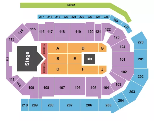 seating chart for Enmarket Arena - Rascal Flatts - eventticketscenter.com