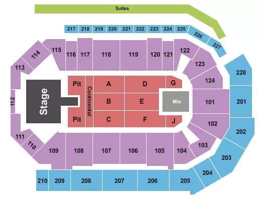 seating chart for Enmarket Arena - Thomas Rhett - eventticketscenter.com