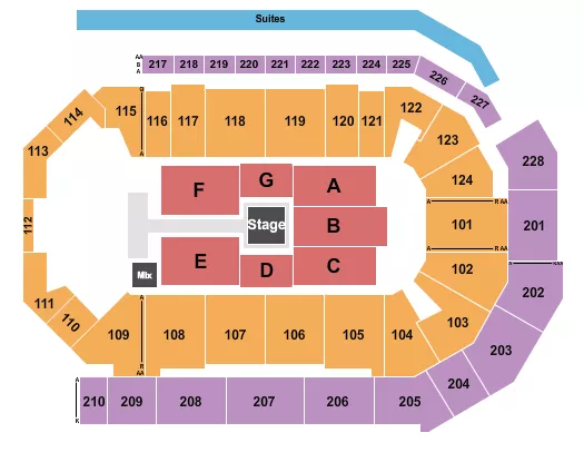 seating chart for Enmarket Arena - WWE 2 - eventticketscenter.com