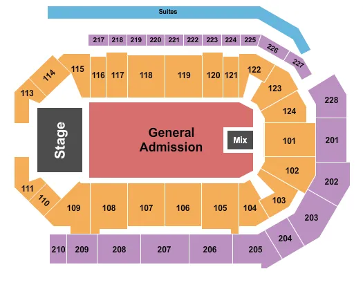 seating chart for Enmarket Arena - Widespread Panic - eventticketscenter.com