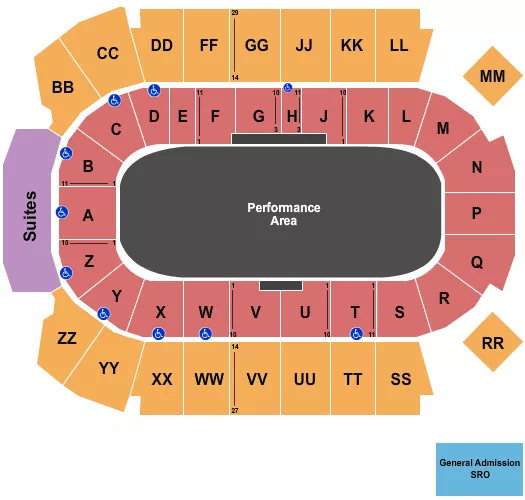 seating chart for Peavey Mart Centrium - Rodeo - eventticketscenter.com