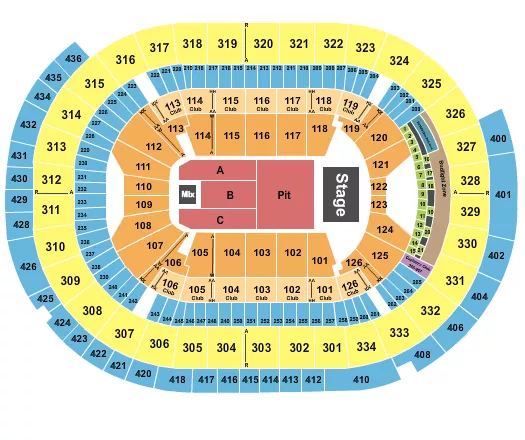 seating chart for Enterprise Center - Endstage GA Floor/A-C - eventticketscenter.com